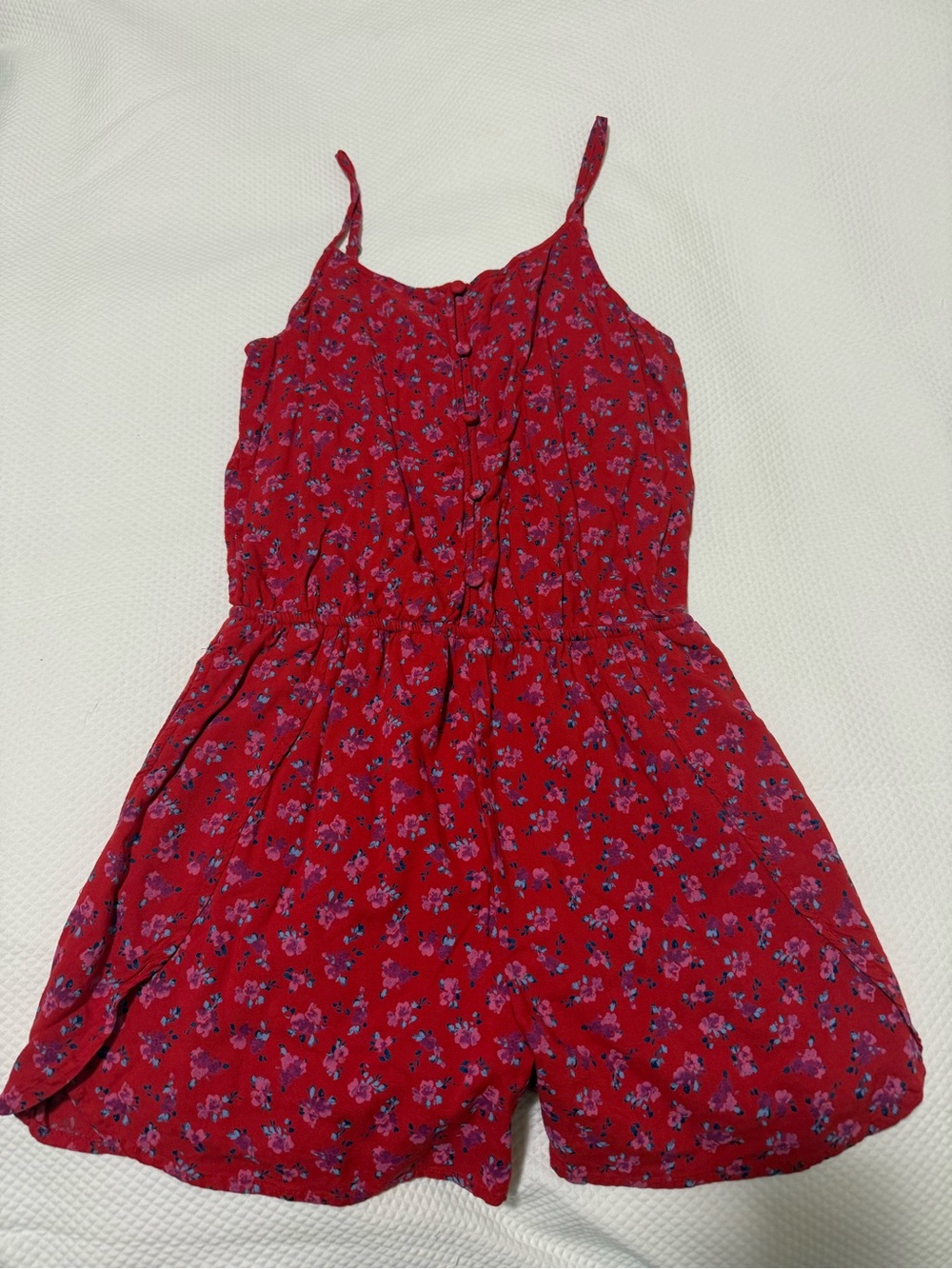 Abercrombie Kids Red Floral Romper Size 15/16